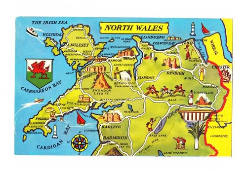 North wales map - north,
