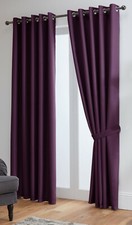 Blackout Curtains Thermal Ready Made Eyelet Ring- Energy Saving + Free Tie Backs