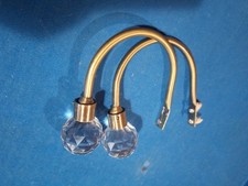 Curtain Hold Backs Crystal Brass Holder Pair 