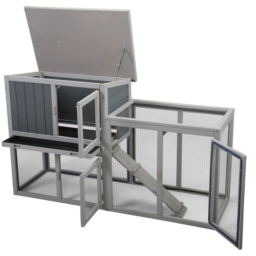 Wooden rabbit hutch chicken - wooden,
