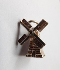 SOLID SILVER 925 DUTCH MOVING SAILS WIND MILL  CHARM
