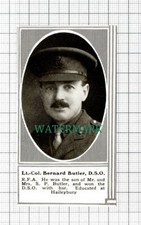 C5545) Lt Col Bernard Butler RFA Haileybury World War One - 1918 Cutting SMALL!