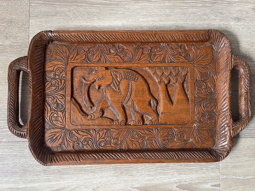Antique indian elephant carved - antique,