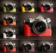 Genuine Real Leather Half Camera Case Bag for Olympus OMD EM5 EM5 II 8 Colors