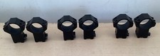 3 pairs of Hawke Scope Mounts - dovetail, high & 25mm 1in diameter.
