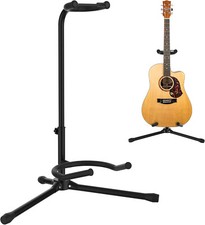 TELESCOPIC GUITAR STAND ACOUSTIC/ELECTRIC/BASS ADJUSTABLE FOLDING TRIPOD STAND