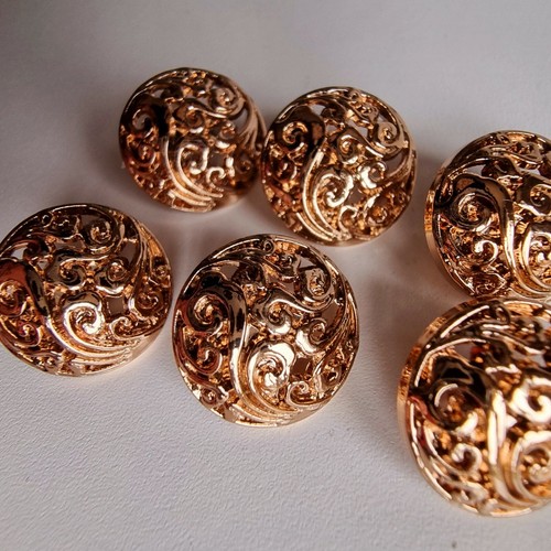 Swirl metal buttons 15mm - metal,