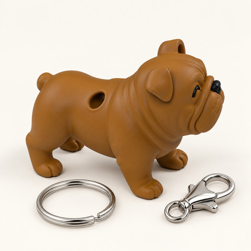 English bulldog dog keychain - english,