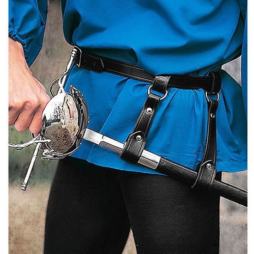 Black leather rapier - black, sword