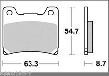 Set of 2 rear brake pads