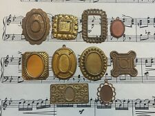 Vintage brass jewellery stampings - dolls house picture frames, embellishments B