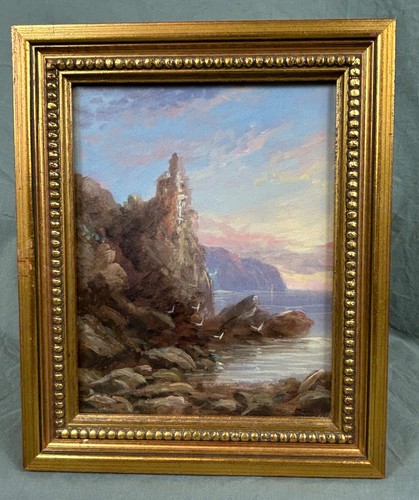 Rocky coastal scene - coastal, oil