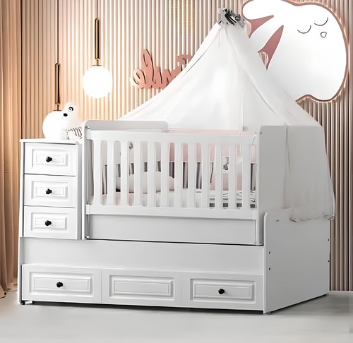 Luxurious white cot bed - white,