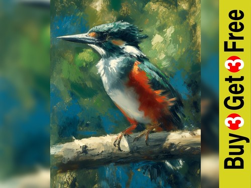 Enchanting kingfisher - enchanting, 5"x7"