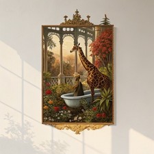 Giraffe in Jungle Bathroom