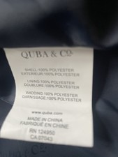 Quba & Co navy quilted jacket with hood size 12 Rrp £100 new unworn 