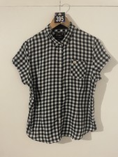 Fred Perry Amy Winehouse Buttoned Shirt Black And White Check Size 14 Pre Owned