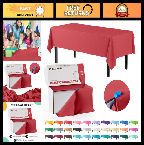 100 red plastic table - 54",