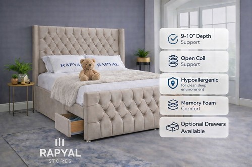 Luxury wing back divan - wing, bed