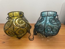 Set of 2 Hanging Glass