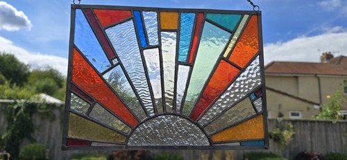Stained glass sunburst - glass,