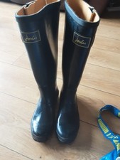 Joules Navy Blue Wellington Boots Uk 3 Tall Ladies Vgc