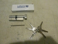 Euro Brass Cylinder Door Lock  Anti Snap Drill Pick Bump 6 Keys Pearl Nickel