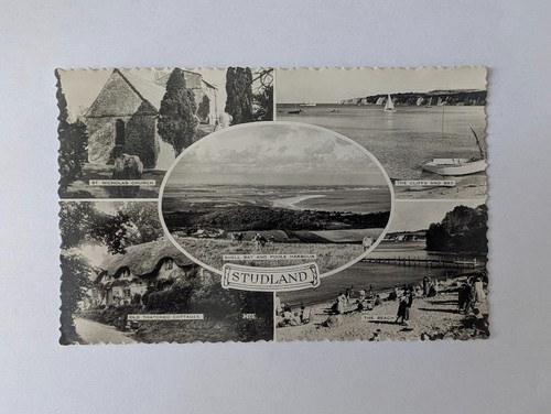 Real photo postcard studland - real,
