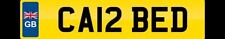 PRIVATE REGISTRATION NUMBER PLATE CA12 BED CHERISHED CAR BED T6 CAMPER MOTORHOME