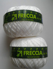 2 x 50g Coats Freccia Crochet Cotton N 16. White. Crochet/Textile Crafts