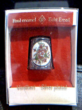 SILVER PLATE AND ENAMEL FLORAL
