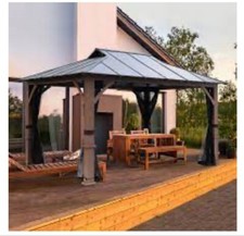 Laurel 10ft x 12ft Aluminium Sun Shelter with Insect Netting Sojag