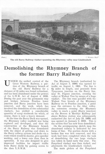 Demolishing the rhymney - demolishing, branch