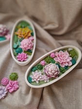 Handmade Bowl Soy Wax Candle- Lotus flower design / Sacred Lotus scented candle