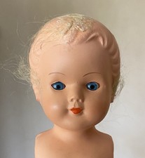 VINTAGE 9” COMPOSITION DOLL PARTS FOR REPAIR PRETTY BLUE EYES - DOLLY HOSPITAL
