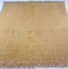 Antique Authentic Handmade Welsh Wool Reversible Blanket 226x224cm