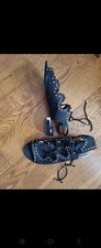 Women's Black Gladiator Studded Sandals