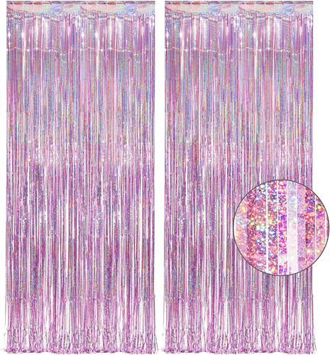 Pink tinsel curtain - pink, party