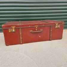 Vintage Banded Steamer Trunk