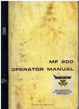 MASSEY FERGUSON MF200 CRAWLER LOADER & DOZER ORIGINAL FACTORY OPERATORS MANUAL