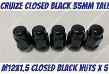Black Alloy Wheel Nuts x 5