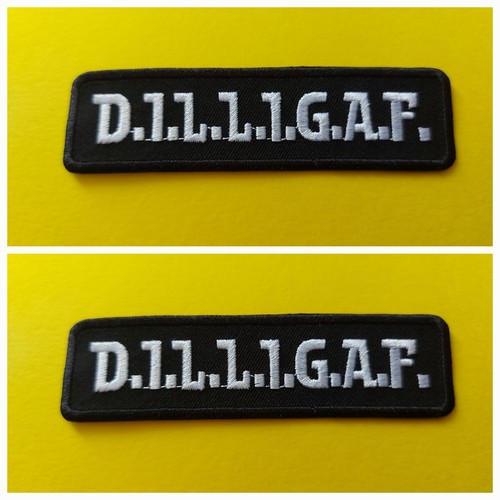 Pair biker slogan patches - a,