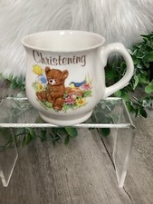 Vintage. .Collectables..Polly-Anna .Fine Bone China Teddy Bear Christening Cup 
