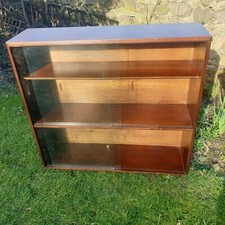 Small Antique Mid Century Barristers Bookcase Beaver & Tapley Mahogany Teak