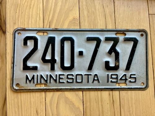 1945 minnesota license - 1945, plate