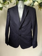 TED BAKER Suit Jacket Mens Blazer TB 3 UK M Lawesj Navy Blue Long Sleeve NEW