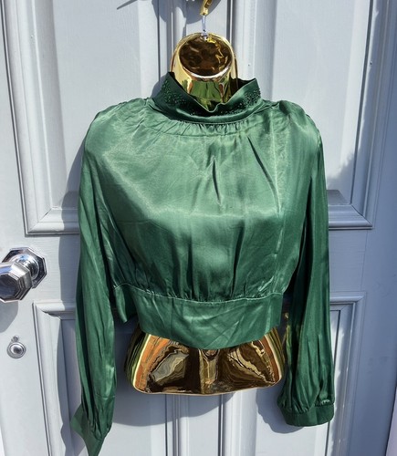 Zara dark green - satin, high