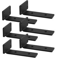 Floating Shelf Bracket, 6 Pcs of 6 inch Heavy Duty Industrial Shelf Brackets, Bl