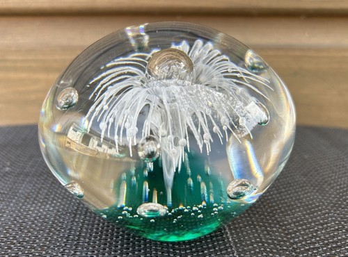 Vintage art glass paperweight - glass,