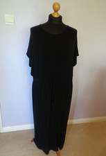 Dress Long Size 20 Primark Black Short Sleeve Tie Waist